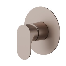 One way out single lever concealed mixer, 1/2” connections. External part - finish Copper Glossy