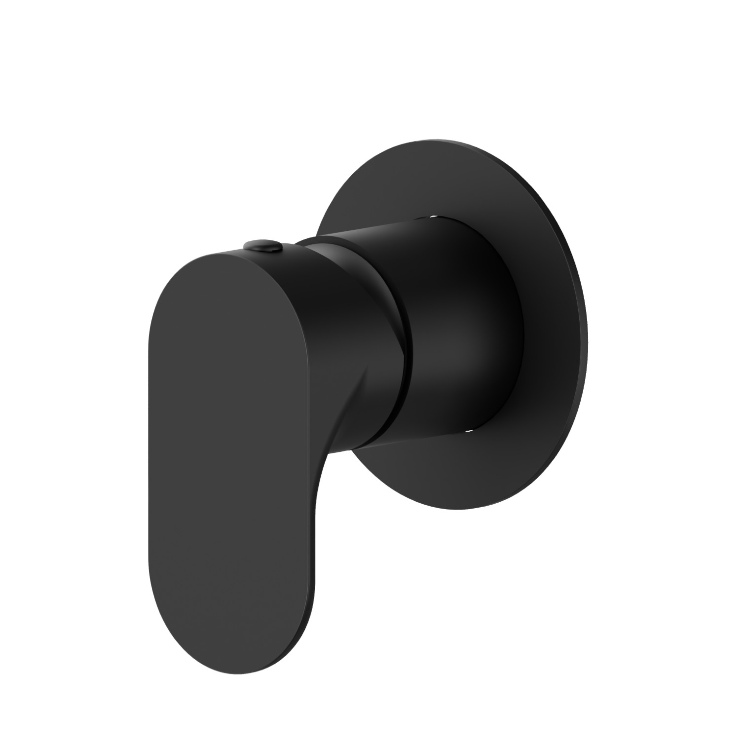 One way out single lever concealed mixer, 1/2” connections. External part. Ø70 - finish Matt Black