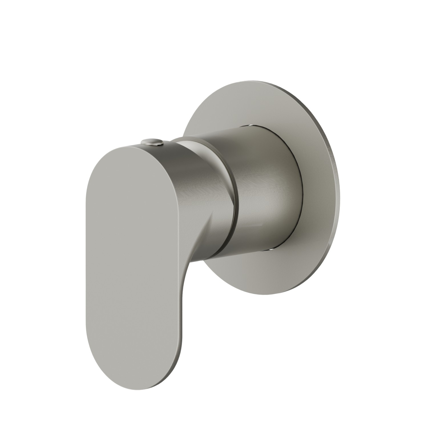 One way out single lever concealed mixer, 1/2” connections. External part. Ø70 - finish Titanium Satin
