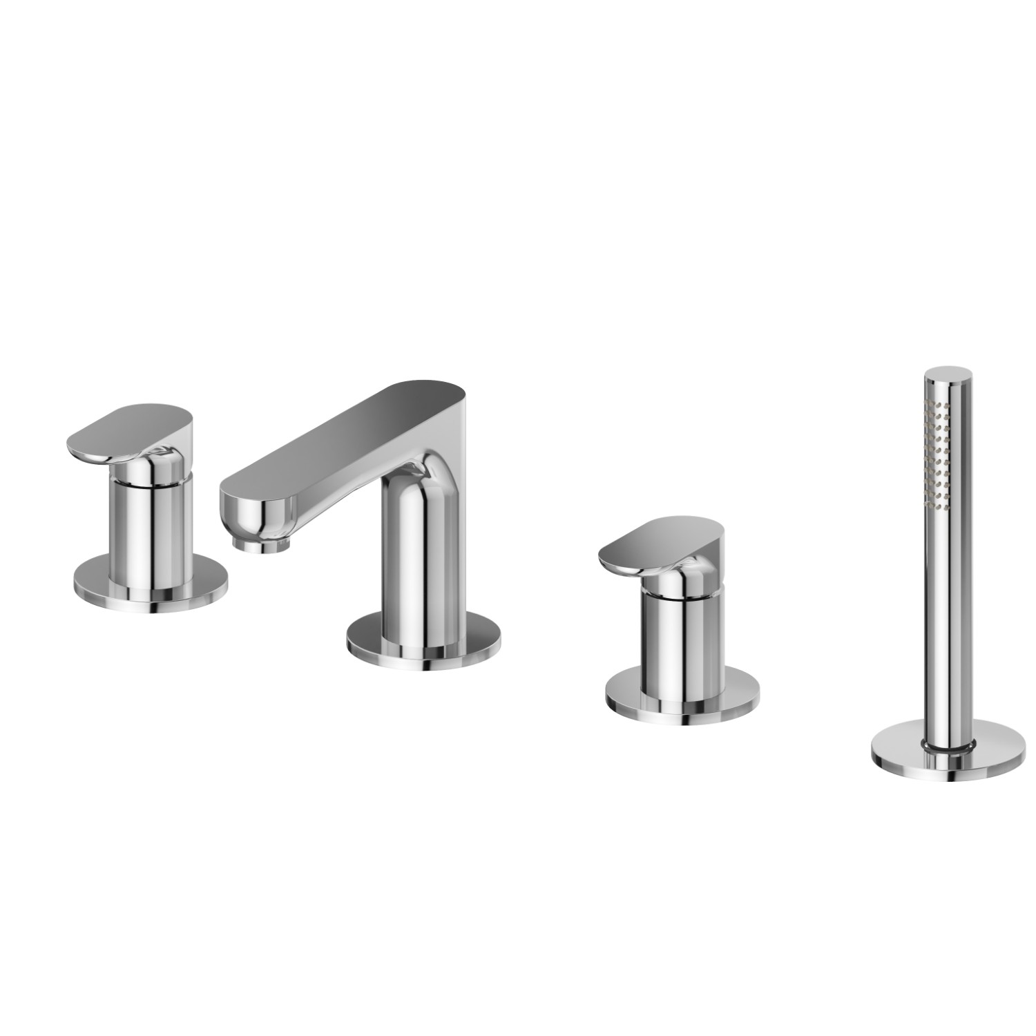 4-hole complete set of deck-mounted mixer - finish Chrome