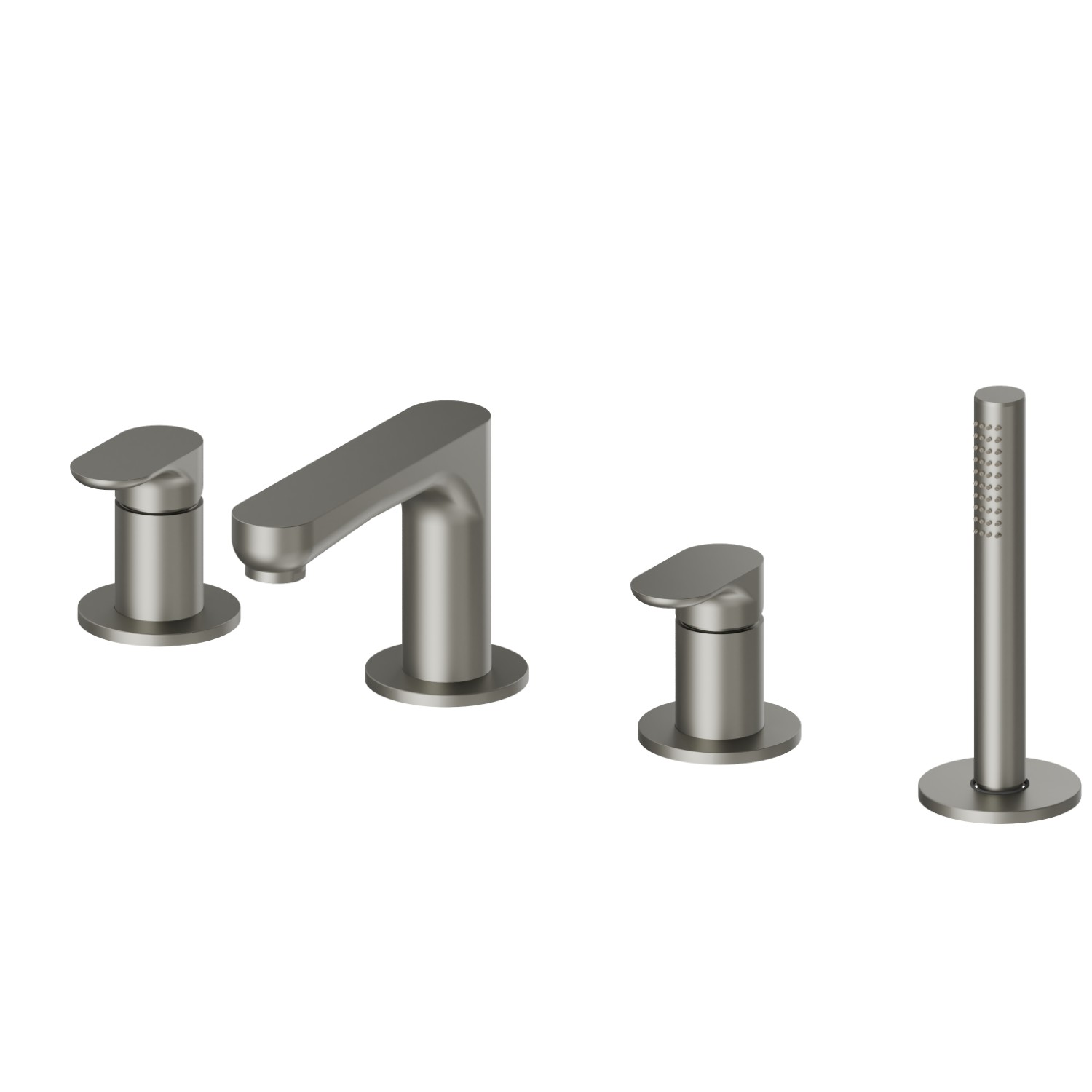 4-hole complete set of deck-mounted mixer - finish Titanium Satin