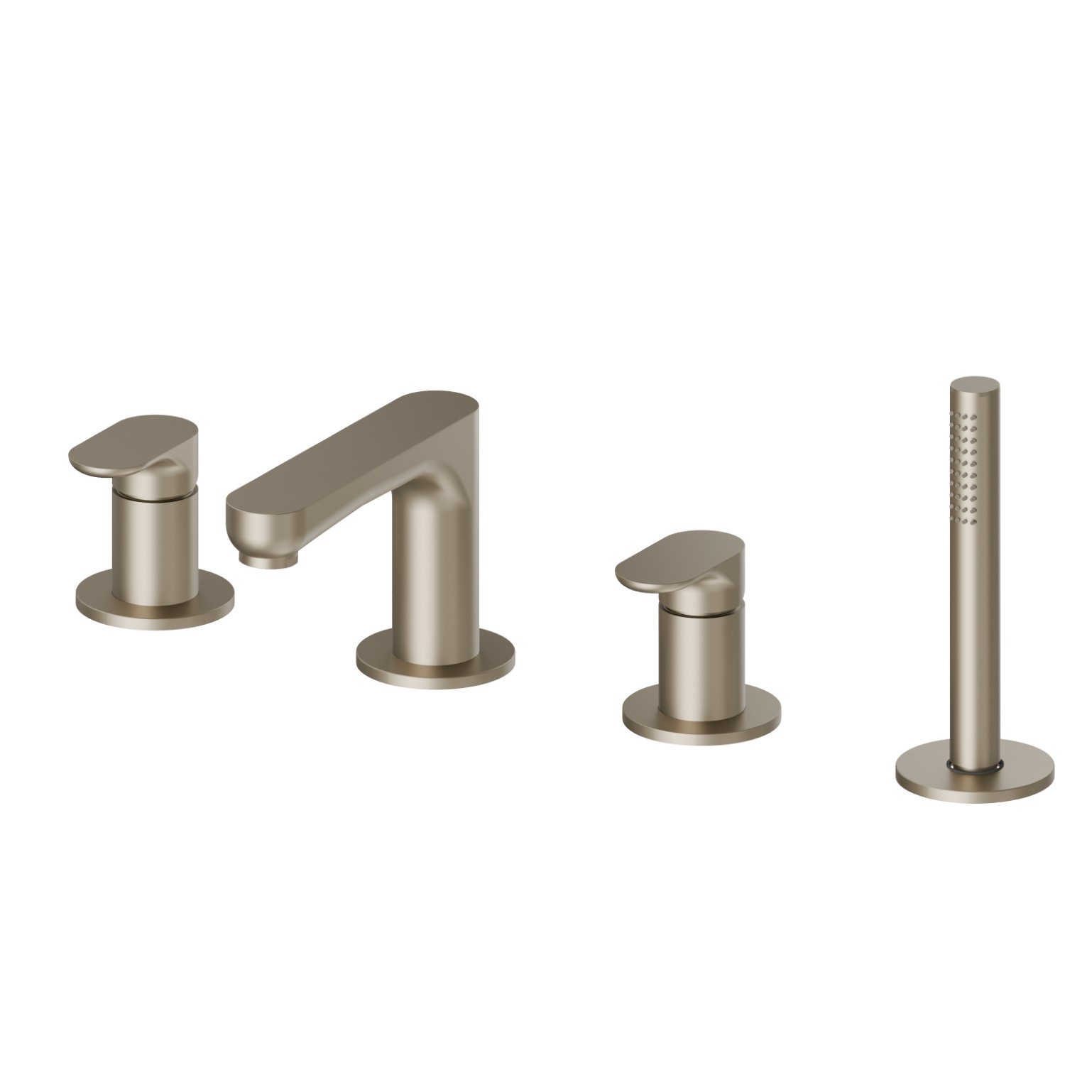 4-hole complete set of deck-mounted mixer - finish Gold Satin