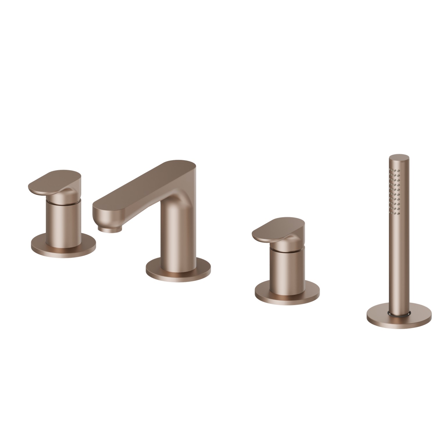 4-hole complete set of deck-mounted mixer - finish Copper Satin