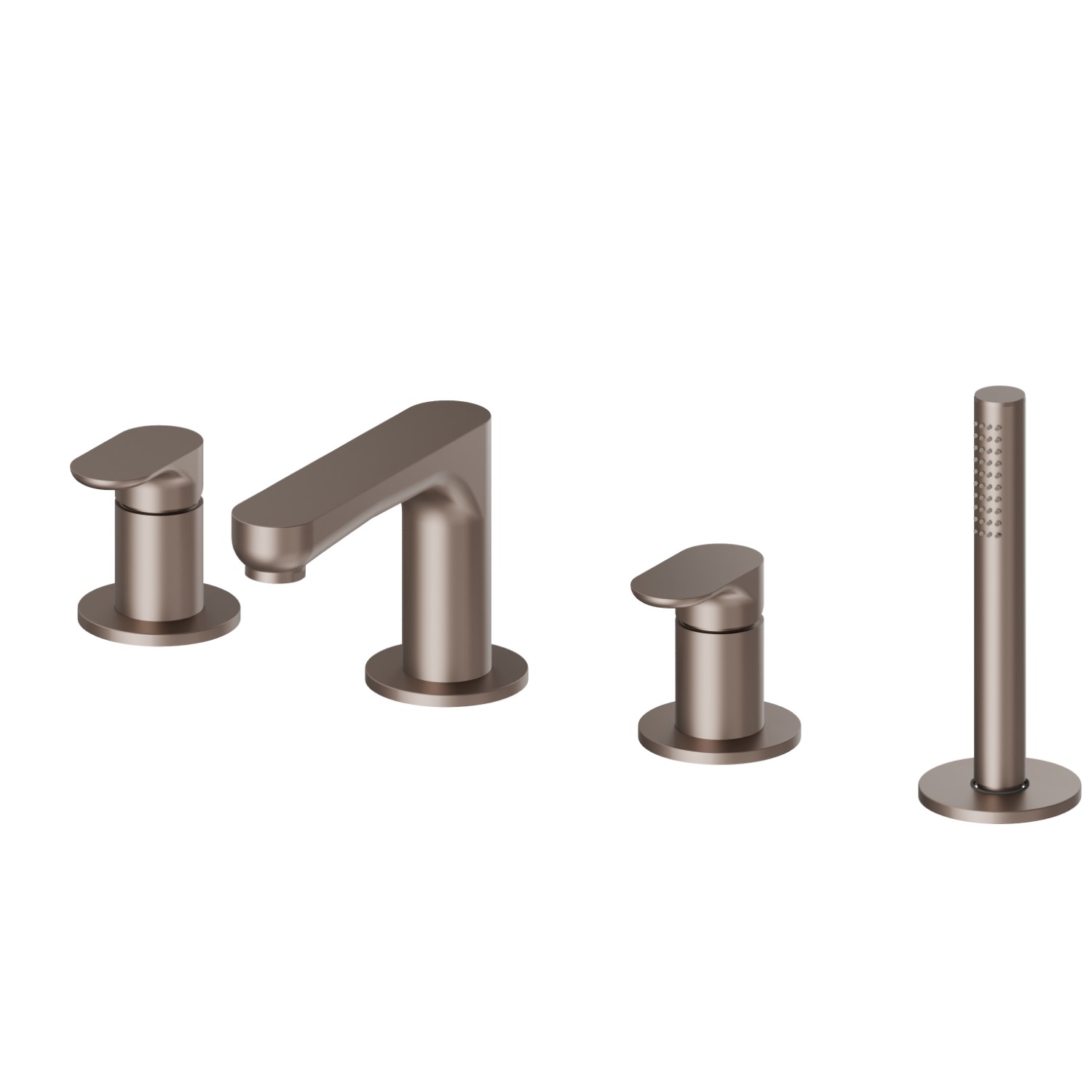 4-hole complete set of deck-mounted mixer - finish Copper Glossy
