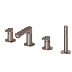 4-hole complete set of deck-mounted mixer - finish Copper Glossy