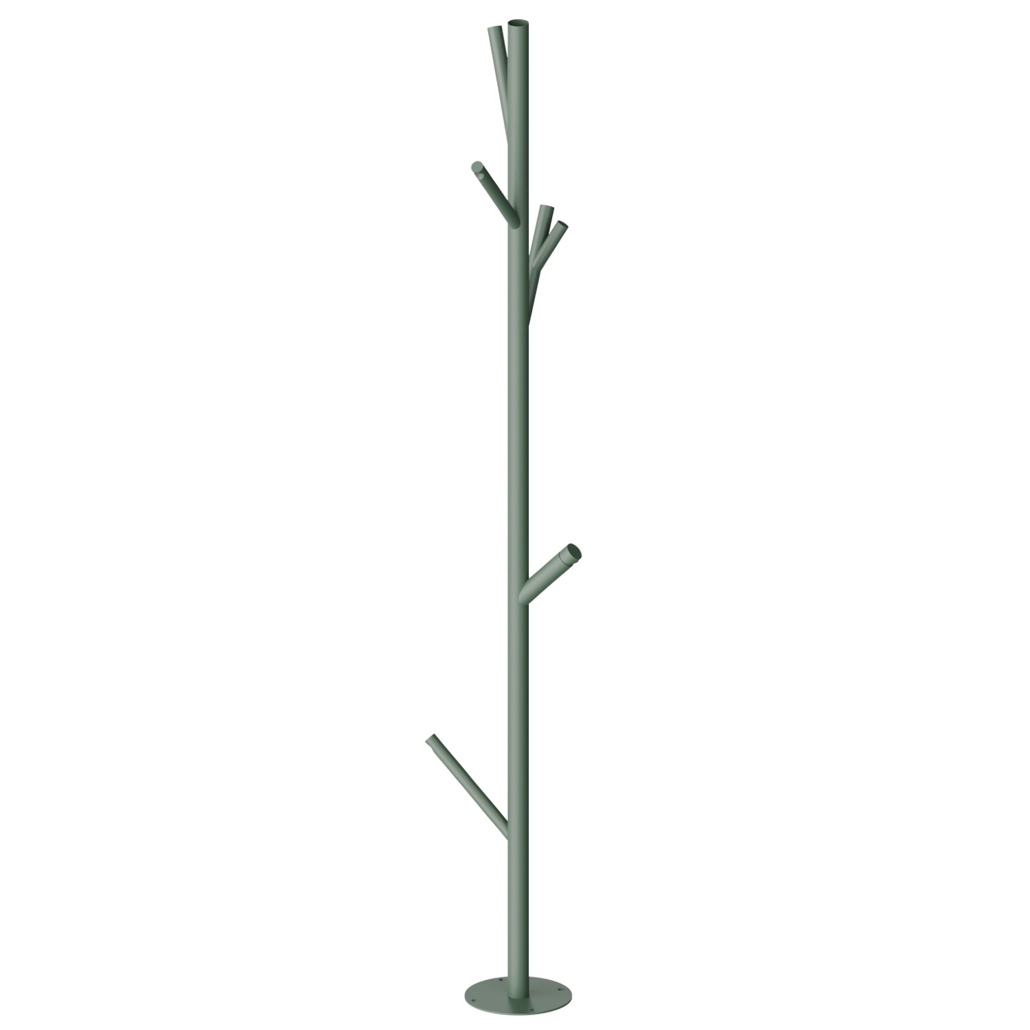 Floor-mounted shower pillar, ideal for outside use, with head shower and lower spout - finish Soft Eucalypt