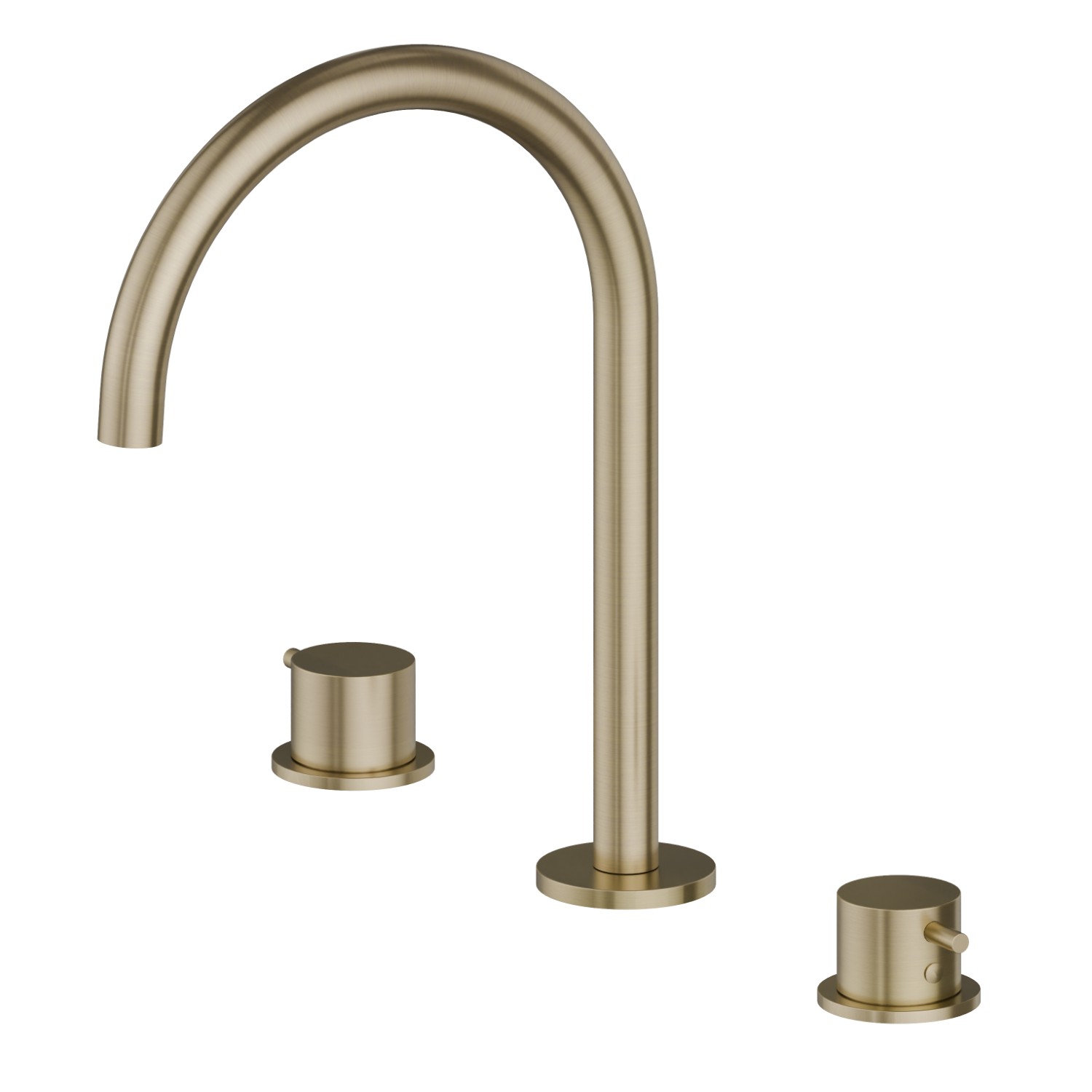Mélangeur 3 trous de lavabo. Têtes céramique 1/2” - finition PVD Brushed Pale Gold