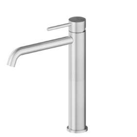 Single lever basin mixer, medium version, for above counter basin - finish Stainless Steel