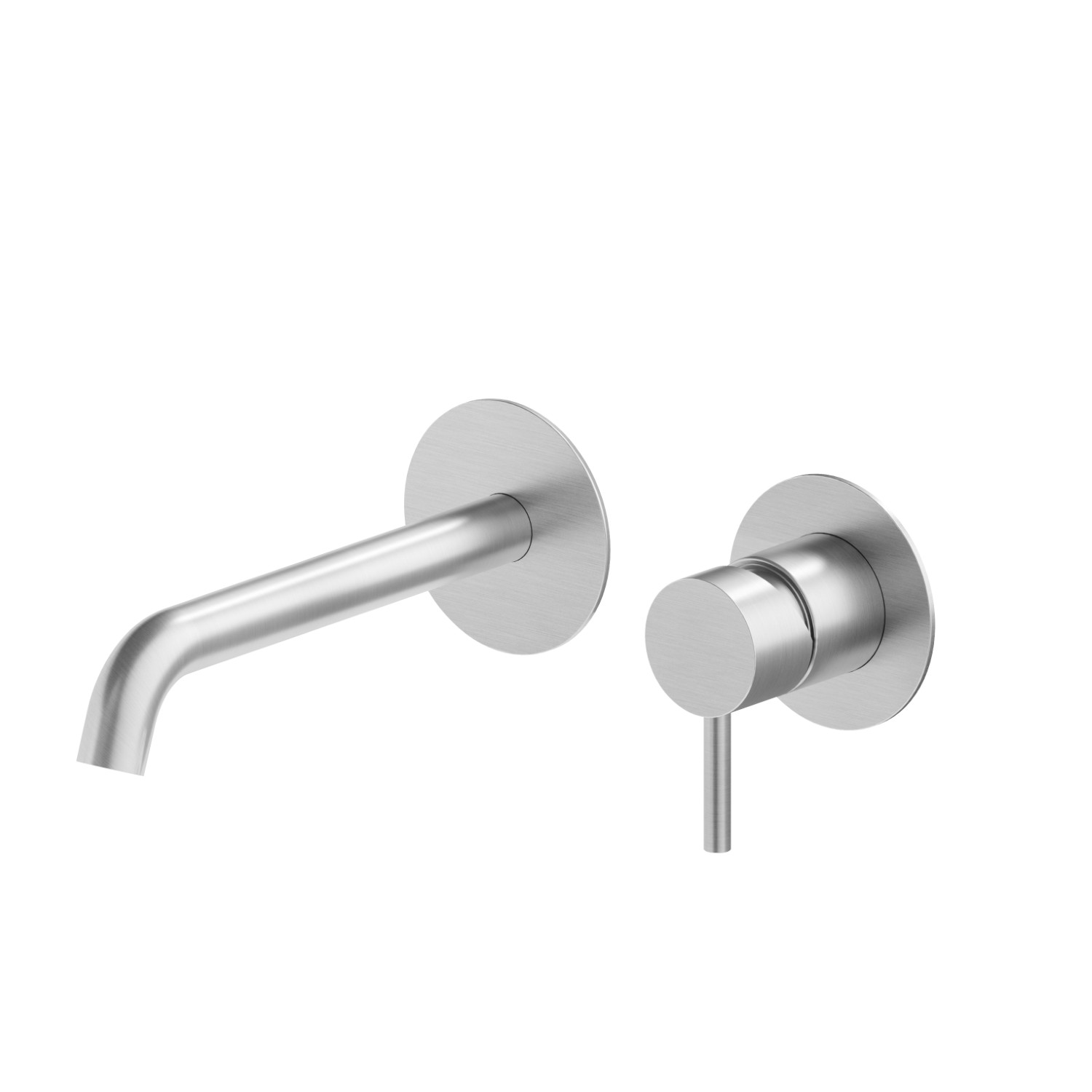 Single lever wall mixer group - finish Stainless Steel
