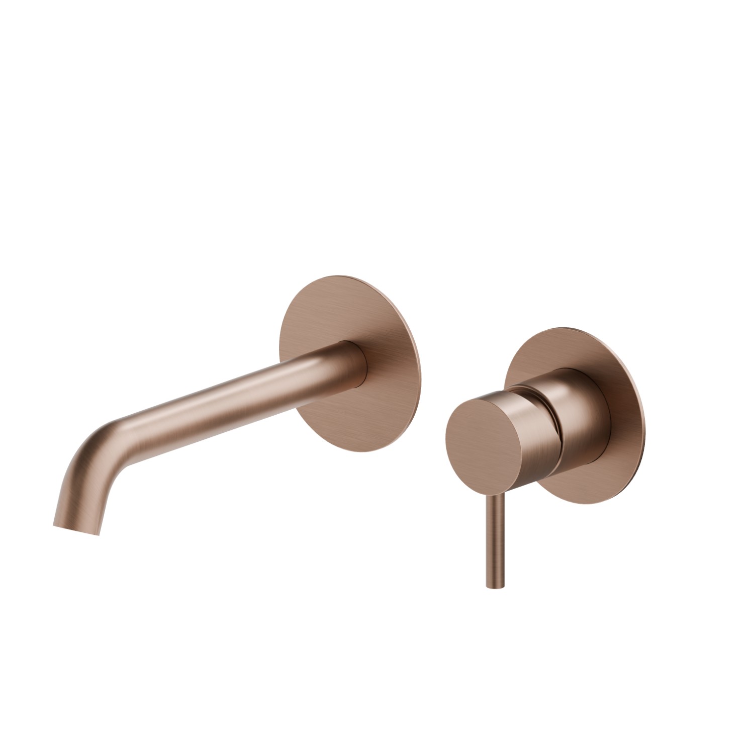 Gruppo miscelatore monocomando a parete per lavabo - finitura PVD Brushed Copper Bronze