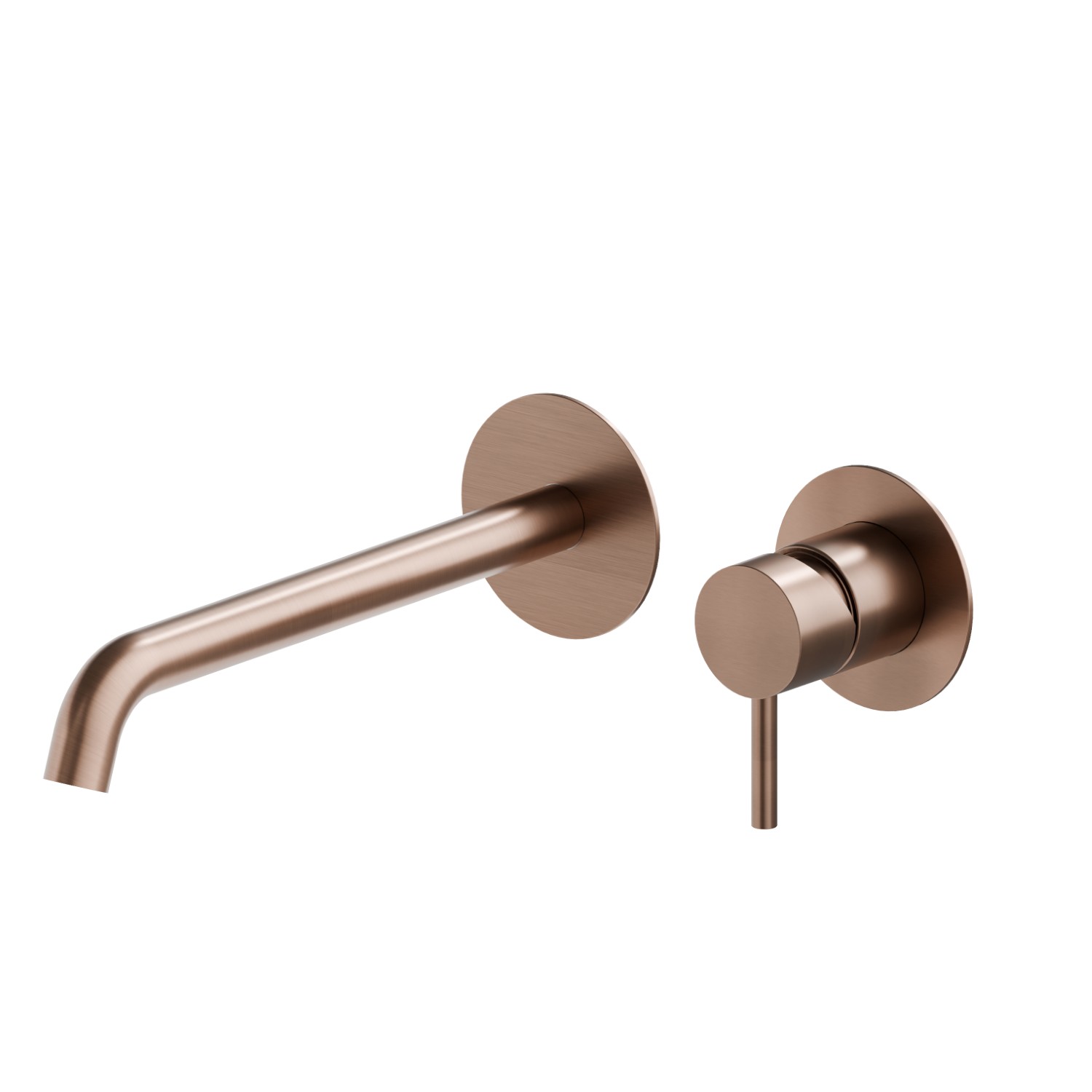 Single lever wall mixer group without pop-up waste set - finish PVD Brushed Copper Bronze