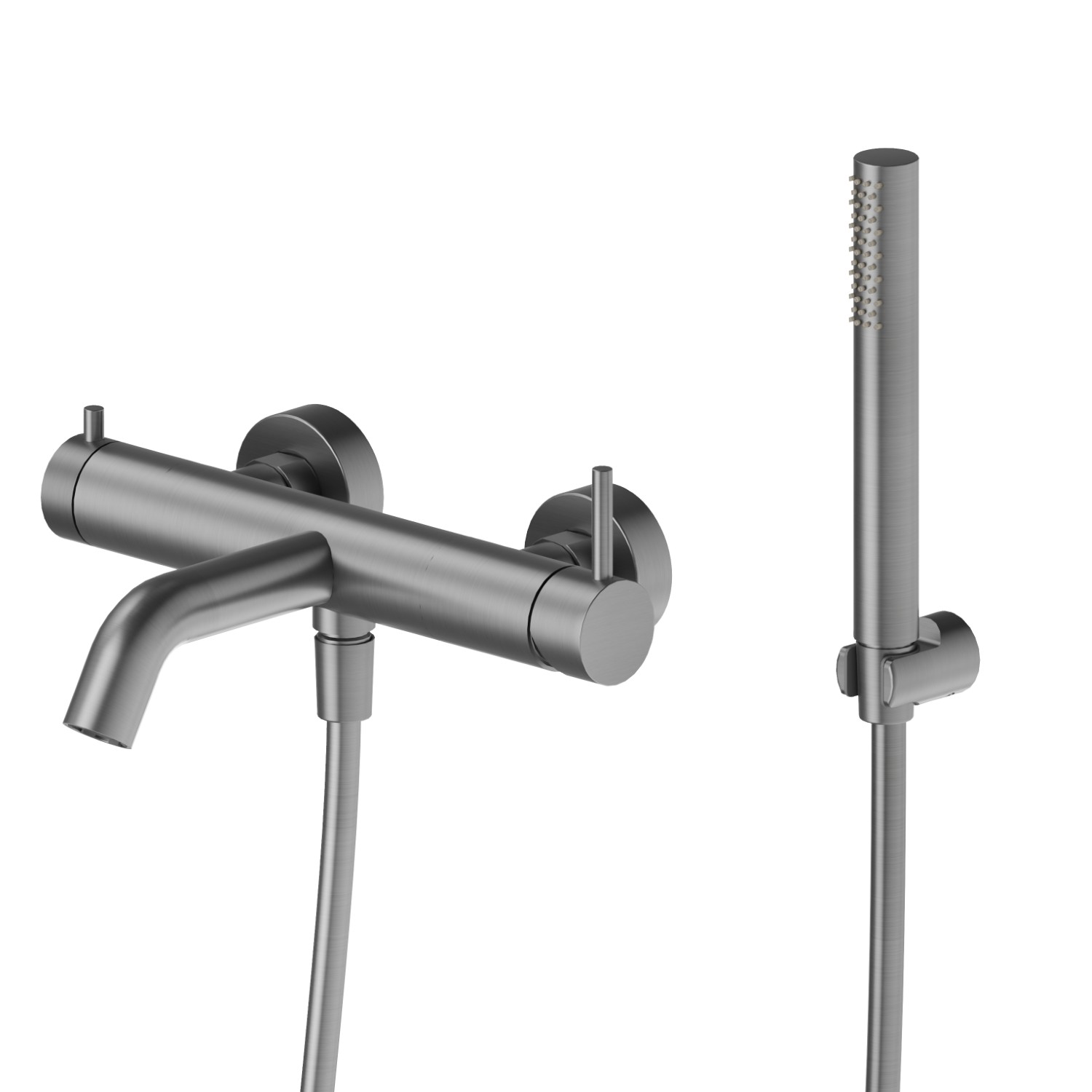 Miscelatore monocomando vasca esterno - finitura PVD Brushed Gun Metal
