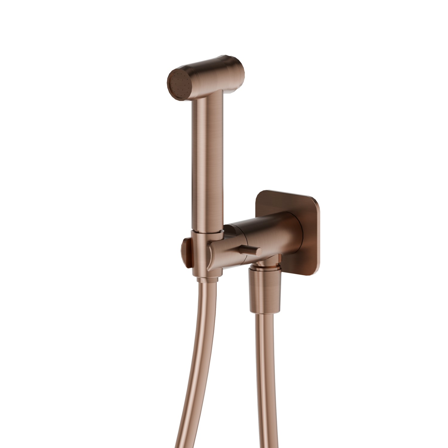 Doccetta in acciaio inox per WC con leva on/off, getto multifunzione acqua fredda. - finitura PVD Brushed Copper Bronze
