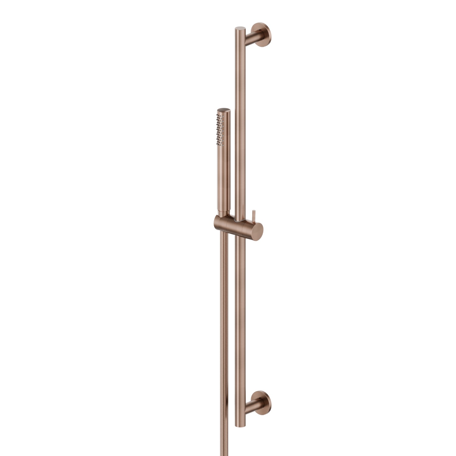 Asta saliscendi in acciaio inox 304, completa di doccetta e flessibile L=150 cm. - finitura PVD Brushed Copper Bronze