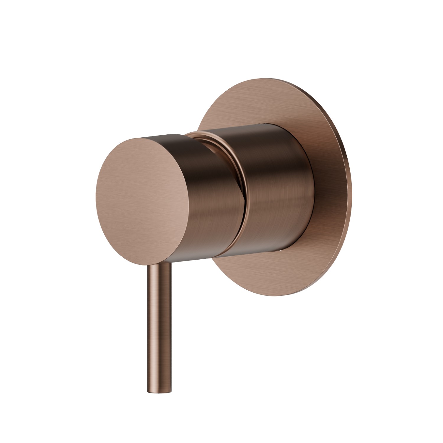 Mitigeur mécanique à encastrer, à utiliser avec un inverseur 3 sorties sans arrêts. Façade murale - finition PVD Brushed Copper Bronze