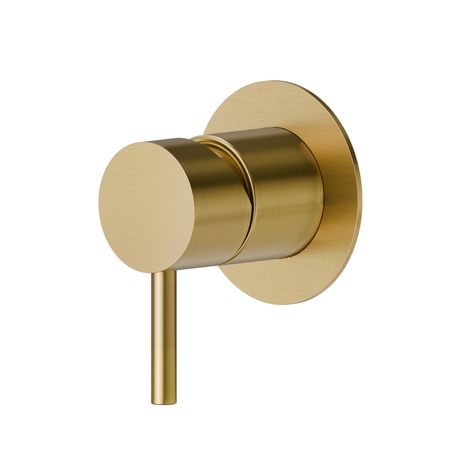 Mitigeur mécanique à encastrer, à utiliser avec un inverseur 3 sorties sans arrêts. Façade murale - finition PVD Brushed Gold