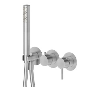 Complete concealed shower group - finish Stainless Steel