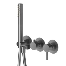Complete concealed shower group - finish PVD Brushed Gun Metal