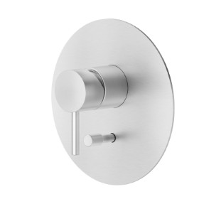 Single lever concealed mixer with 2 ways out automatic diverter, 1/2” connections. External part - finish Stainless Steel