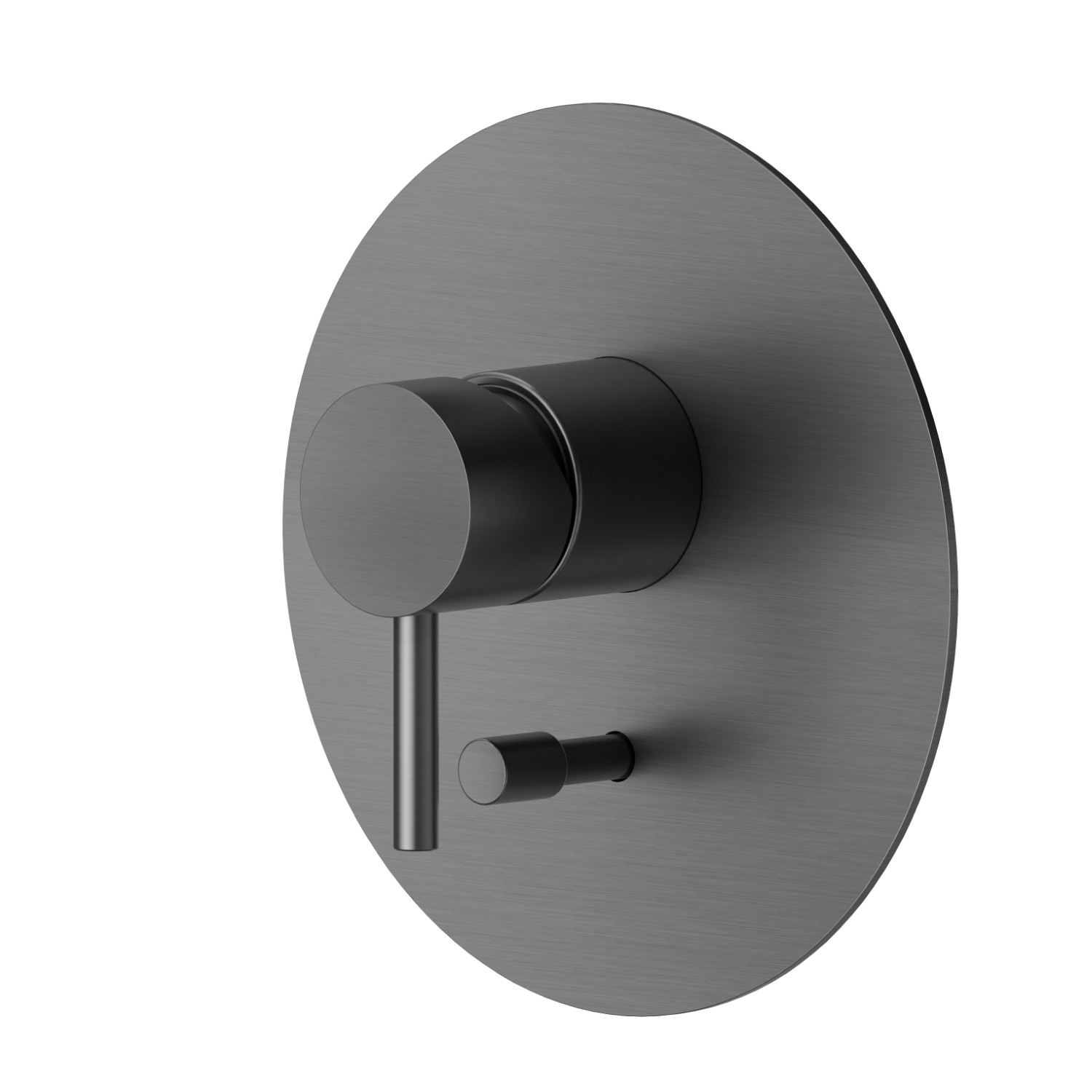 Miscelatore monocomando ad incasso con deviatore automatico a 2 uscite, ingressi ed uscite da 1/2”. Parte esterna - finitura PVD Brushed Gun Metal
