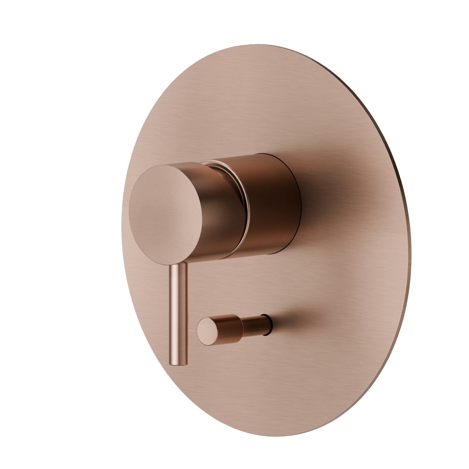 Single lever concealed mixer with 2 ways out automatic diverter, 1/2” connections. External part - finish PVD Brushed Copper Bronze