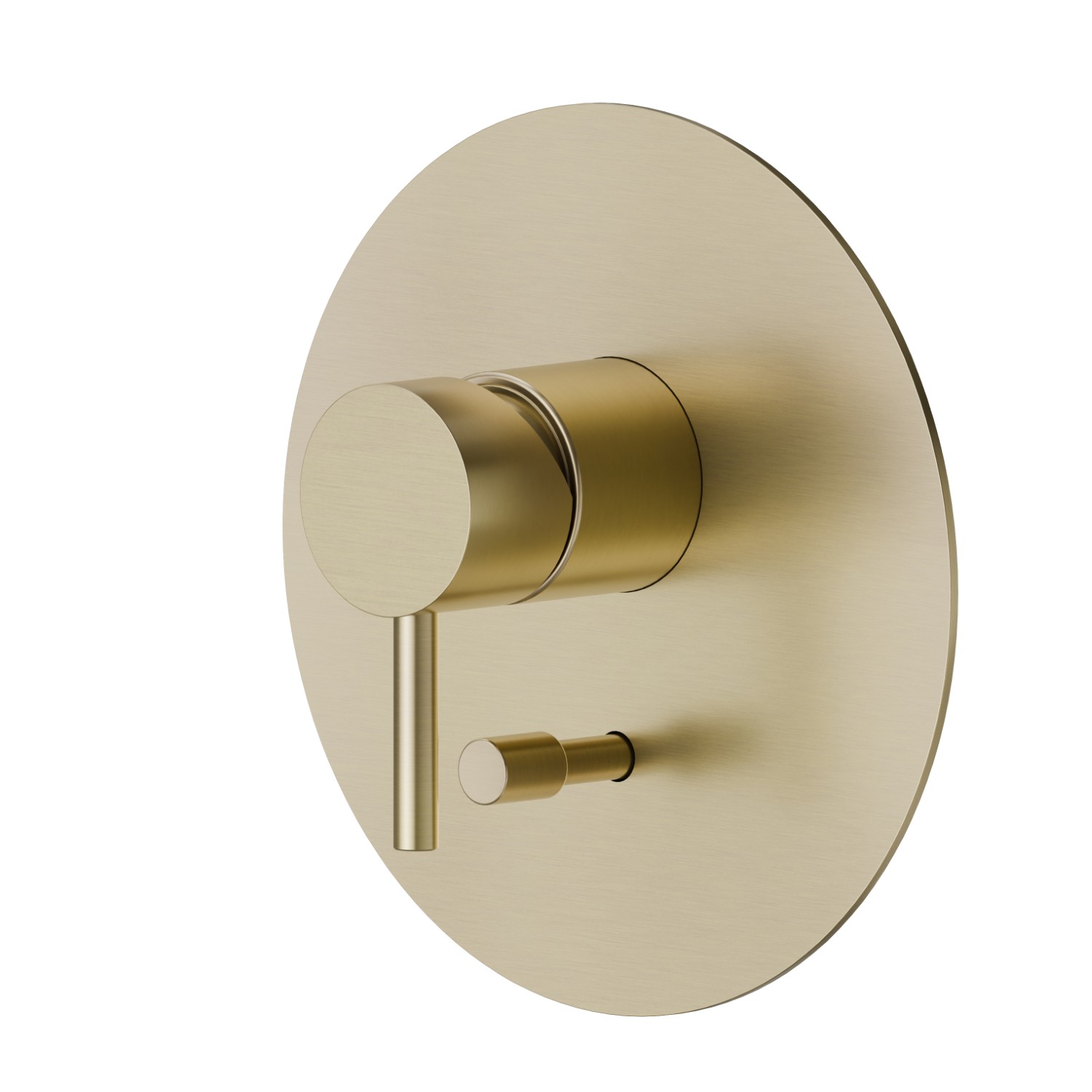 Miscelatore monocomando ad incasso con deviatore automatico a 2 uscite, ingressi ed uscite da 1/2”. Parte esterna - finitura PVD Brushed Pale Gold