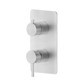 Single lever concealed mixer with 2 ways out mechanical diverter, 1/2” connections. External part - finish Stainless Steel