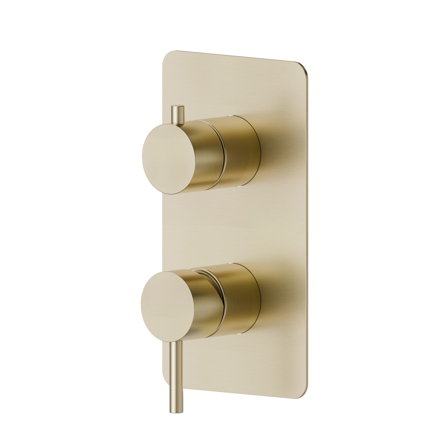 Miscelatore monocomando ad incasso con deviatore meccanico a 2 uscite, ingressi ed uscite da 1/2”. Parte esterna - finitura PVD Brushed Pale Gold