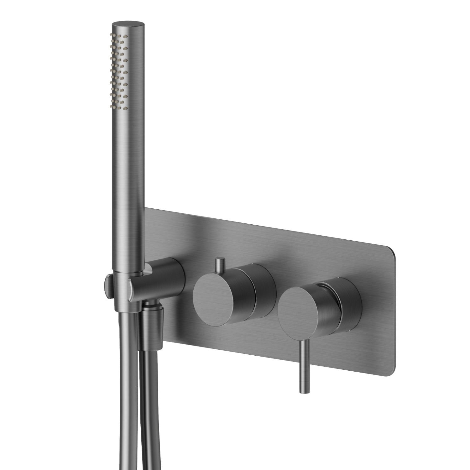 Mitigeur mural 2 sorties - finition PVD Brushed Gun Metal