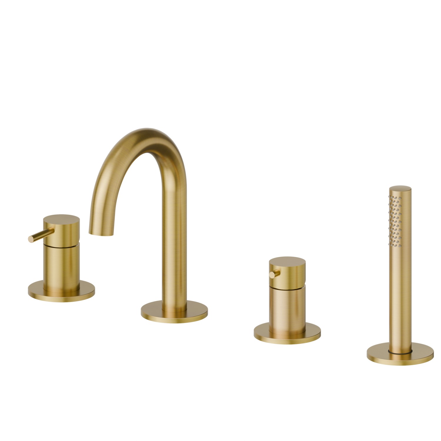 Gruppo bordo vasca 4 fori - finitura PVD Brushed Gold