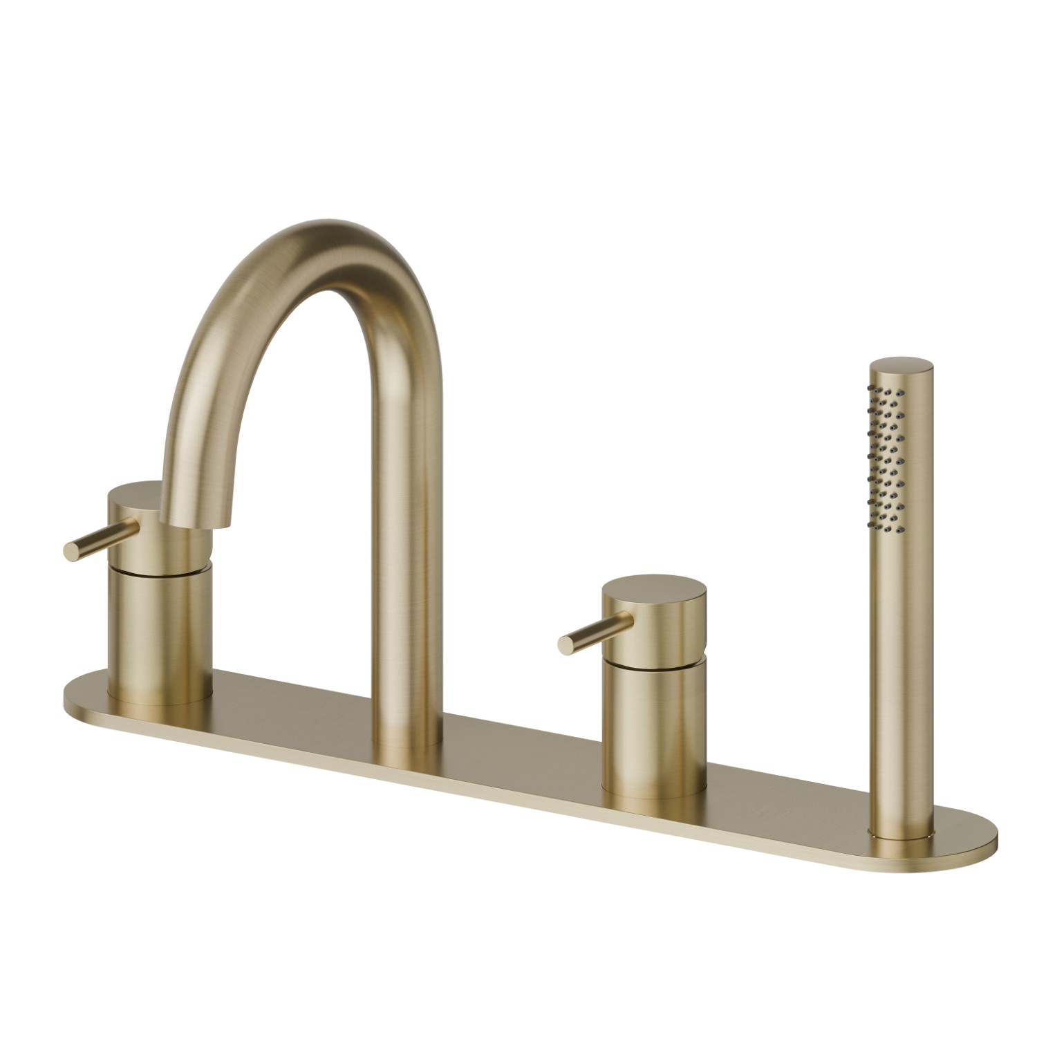Mitigeur bain douche 4 trous bord de baignoire - finition PVD Brushed Pale Gold