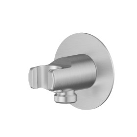 Stainless steel 1/2” wall union with fixed shower holder. Ø70 - finish Stainless Steel