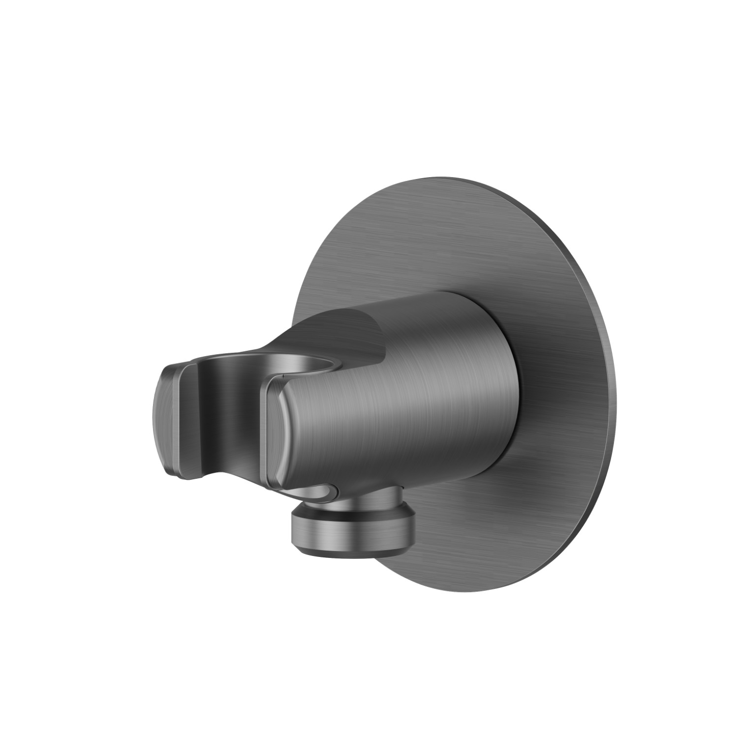 Feste Wandhalterung, aus Edelstahl, mit 1/2“ Wasseranschluss. Ø70 - oberfläche PVD  Gun Metal gebürstet