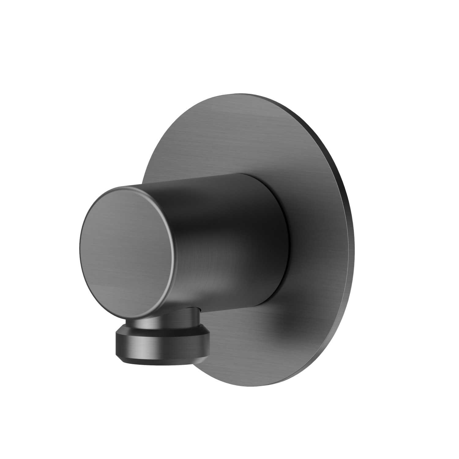 Stainless steel wall union - finish PVD Brushed Gun Metal