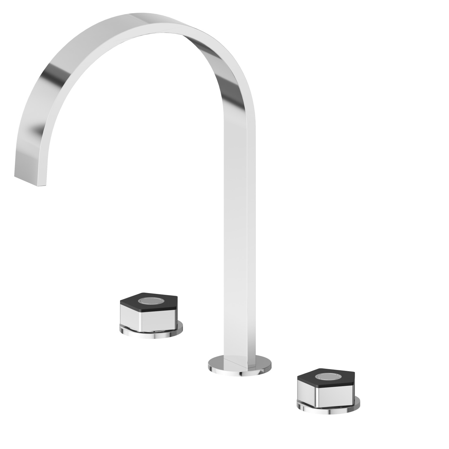 3-hole basin group. 1/2” T piece - finish Chrome - Matt Black