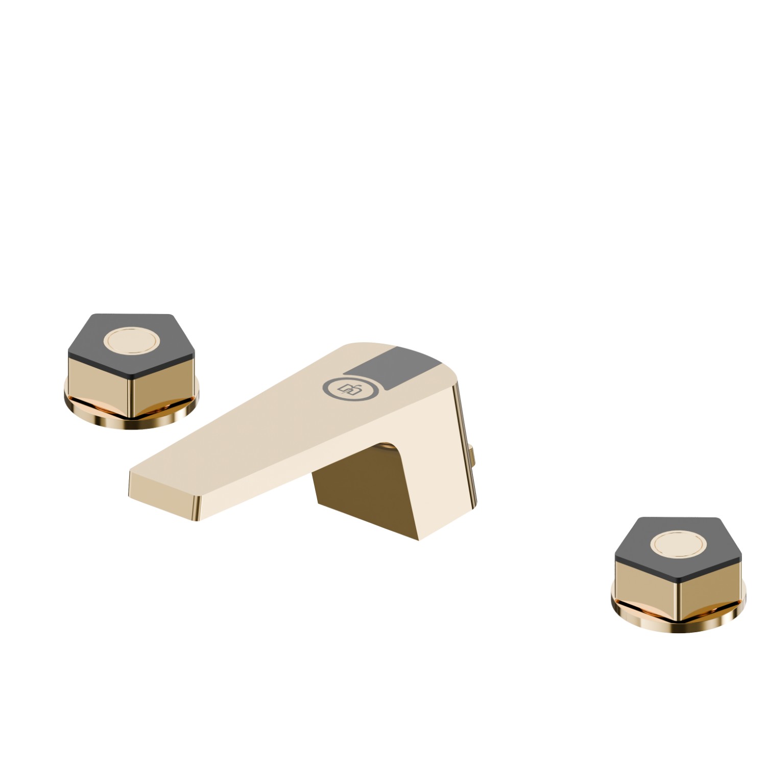 3-hole basin group. 1/2” T piece - finish PVD Glossy Gold - Matt Black