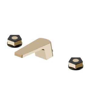 3-hole basin group. 1/2” T piece - finish PVD Glossy Gold - Matt Black