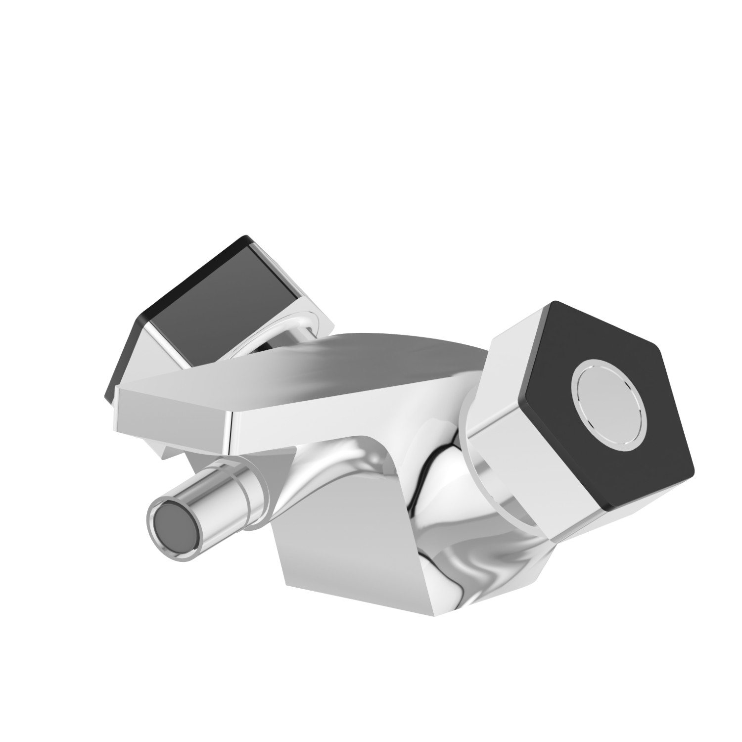 Einhebel-Mischbatterie für Bidet - oberfläche Chrom - Schwarz matt