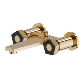 Complete bath group with automatic diverter bath/shower set - finish PVD Glossy Gold - Matt Black