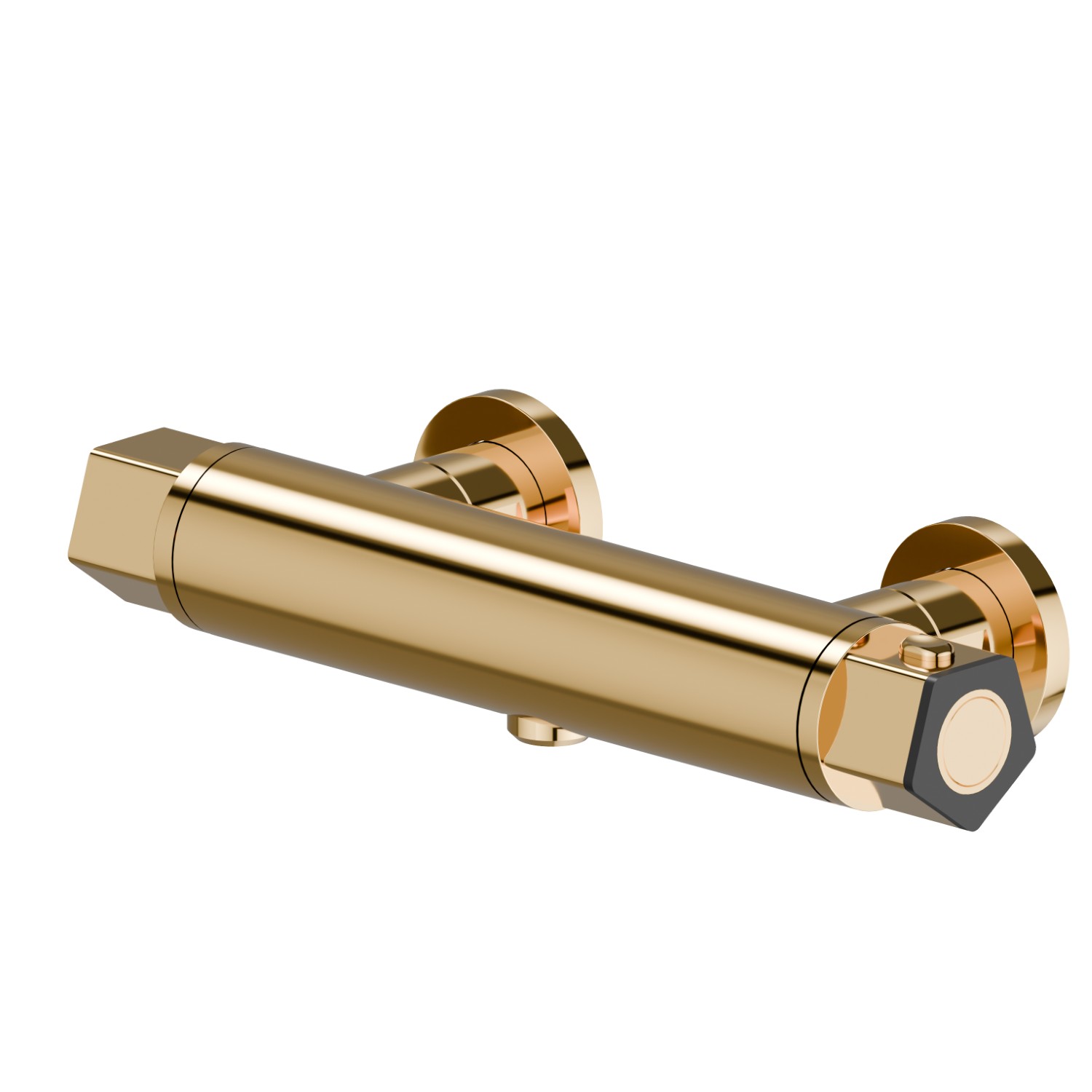 Shower external thermostatic mixer - finish PVD Glossy Gold - Matt Black