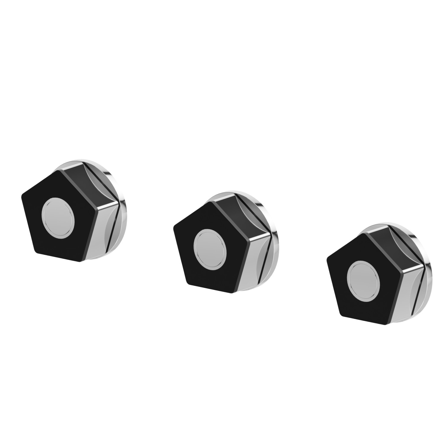 Einbau-Duscheinheit komplett mit 3-Wege-Umstellung. 1/2”-Anschlüsse - oberfläche Chrom - Schwarz matt