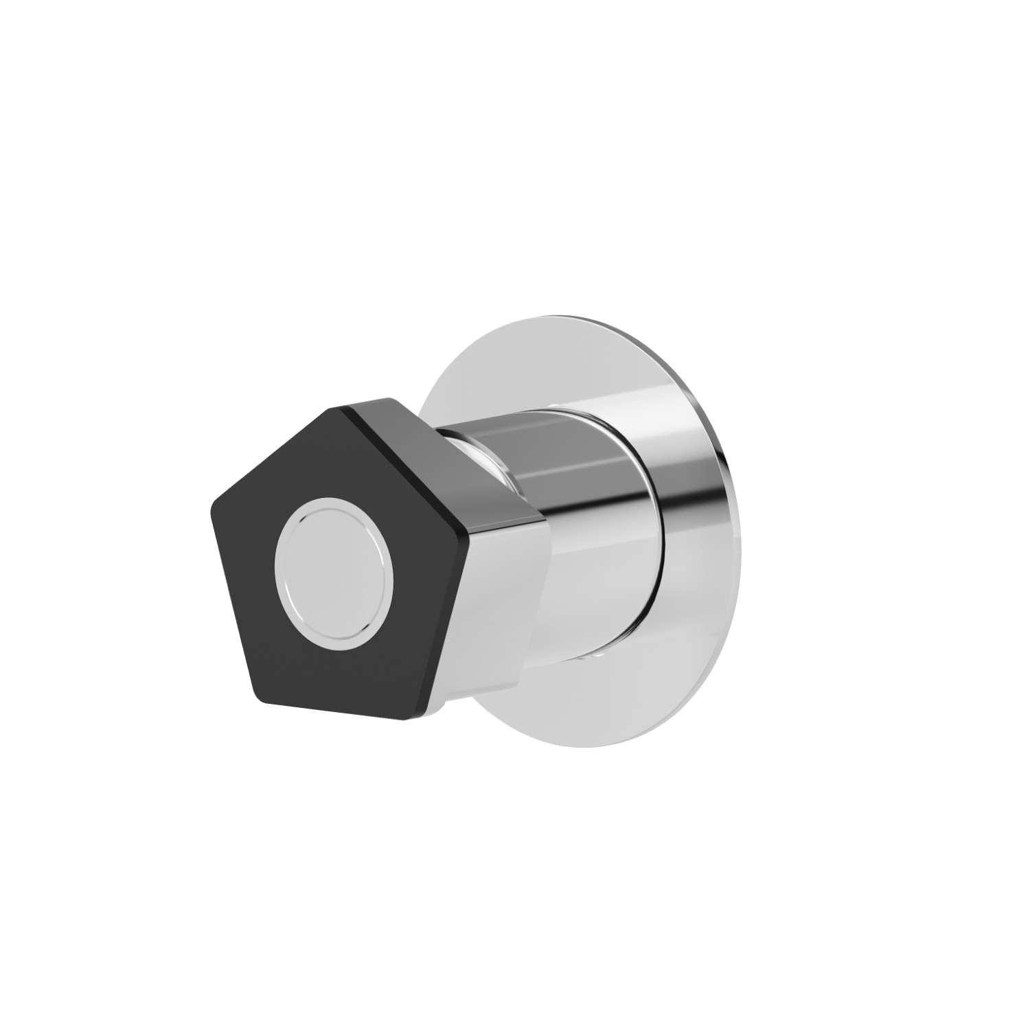 Mitigeur mécanique à encastrer, à utiliser avec un inverseur 3 sorties sans arrêts. Façade murale. Ø70 - finition Chrome - Matt Black