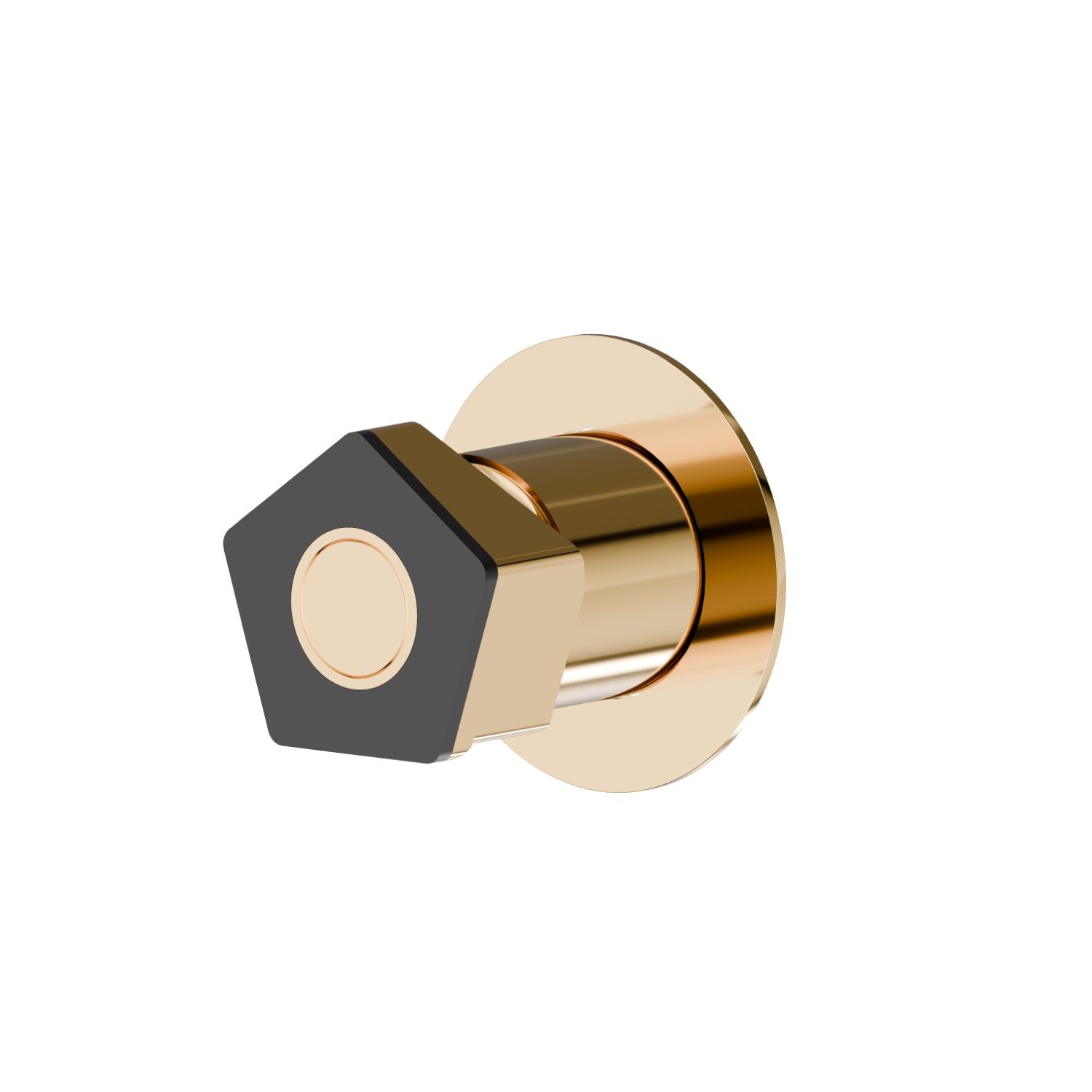 Single lever concealed mixer, to combine with a 3 ways out concealed diverter without stop. External part. Ø70  - finish PVD Glossy Gold - Matt Black