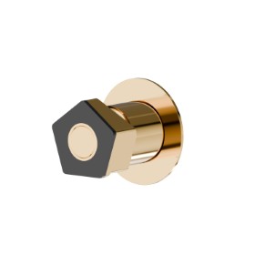 Single lever concealed mixer, to combine with a 3 ways out concealed diverter without stop. External part. Ø70  - finish PVD Glossy Gold - Matt Black
