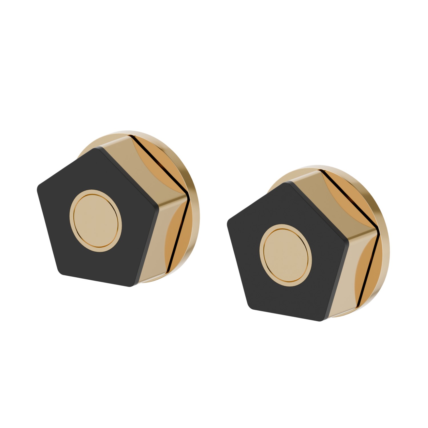 Gruppo doccia da incasso completo, con entrate ed uscite da 1/2” - finitura PVD Glossy Gold - Matt Black