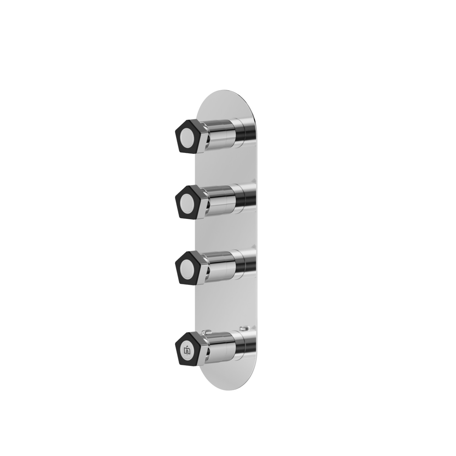 3 ways out concealed thermostatic multifunction selectors. 3/4” connections. External part.  - finish Chrome - Matt Black