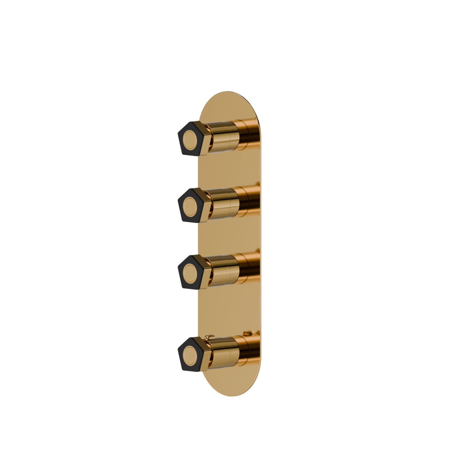 3 ways out concealed thermostatic multifunction selectors. 3/4” connections. External part.  - finish PVD Glossy Gold - Matt Black