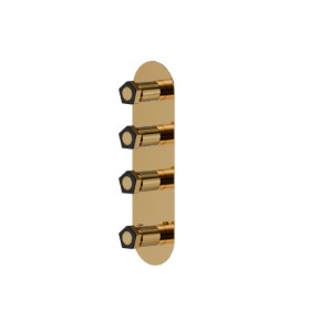 3 ways out concealed thermostatic multifunction selectors. 3/4” connections. External part.  - finish PVD Glossy Gold - Matt Black