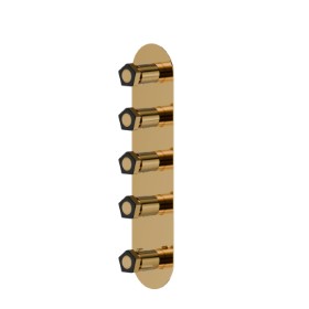 4 ways out concealed thermostatic multifunction selectors. 3/4” connections. External part - finish PVD Glossy Gold - Matt Black