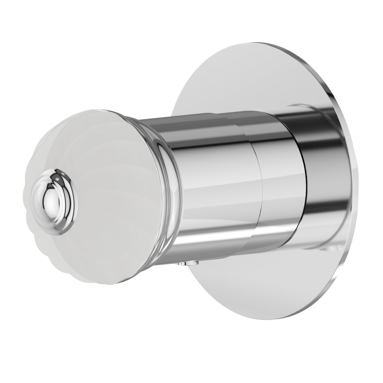 Thermostatischer einbaumischer, kombinierbar mit einer 3-wege-einbau-umstellung ohne anschlag. Außenteil. Ø70 - oberfläche Chrom